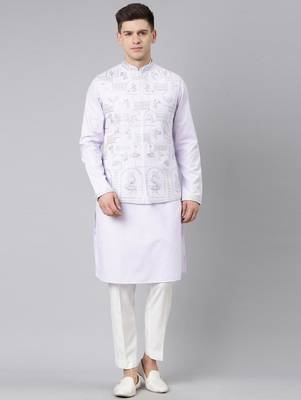Light purple vivah story jacket  kurta set 2