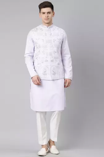 Light purple vivah story jacket  kurta set