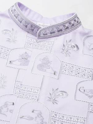 Light purple vivah story jacket  kurta set 3
