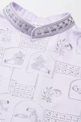 Light purple vivah story jacket  kurta set