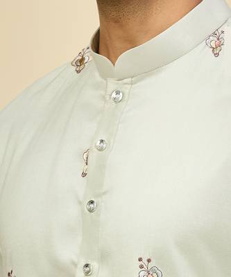 Blue embroidered crepe kurta pajama 3