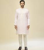 Pink embroidered silk kurta pajama
