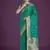 turquoise banarasi satin silk zari woven saree with blouse piece