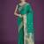 Divine turquoise soft banarasi satin silk saree with blouse piece