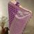 Effervescent purple soft banarasi satin silk saree with elision blouse piece
