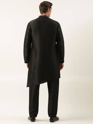 Black purple jacket kurta set 5