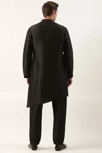 Black purple jacket kurta set