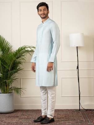 Grey embroidered jacket kurta set 3