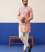 Multi printed with cord textured jacket set