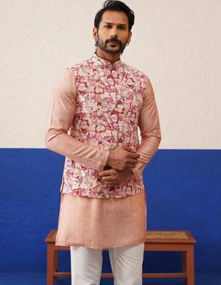 Multi printed with cord textured jacket set 2