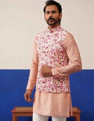 Multi printed with cord textured jacket set 3