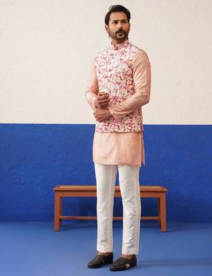 Multi printed with cord textured jacket set 5