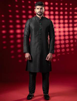 Bottle green lazer cut jacket kurta set 3