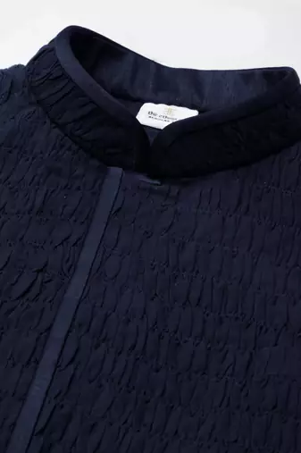 Navy ruching jacket kurta set