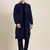 Blue long jacket kurta set