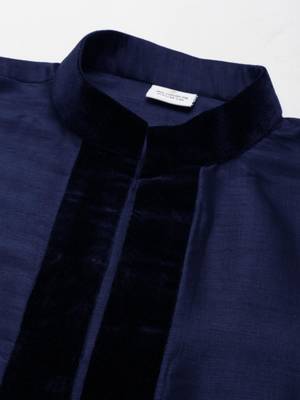 Blue long jacket kurta set 2