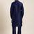 Blue long jacket kurta set