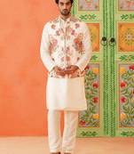 Floral printed jacket kurta set