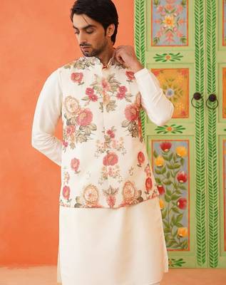 Floral printed jacket kurta set 2