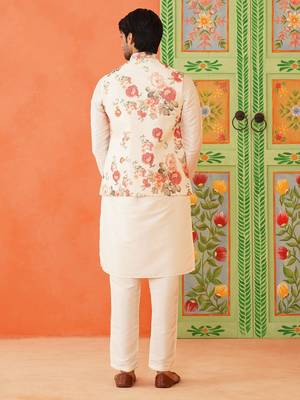Floral printed jacket kurta set 5
