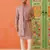 Onion pink embroidery long bundi kurta set