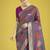 Multi colour banarasi satin silk zari weaving classic saree