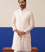 Light peach colour bundi kurta set