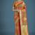 Orange colour banarasi satin silk zari weaving classic saree