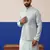 Blue embroidered jacket kurta set
