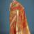 Orange colour banarasi satin silk zari weaving classic saree