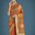 Orange colour banarasi satin silk zari weaving classic saree