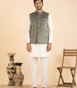 Moleskin velvet jacket kurta set