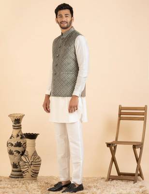 Moleskin velvet jacket kurta set 4