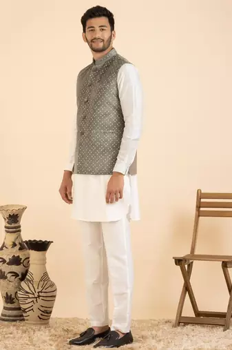 Moleskin velvet jacket kurta set