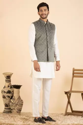Moleskin velvet jacket kurta set