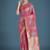 Light pink colour banarasi satin silk zari weaving classic saree