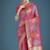 Light pink colour banarasi satin silk zari weaving classic saree
