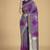 Lavender colour banarasi satin silk zari weaving classic saree