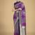 Lavender colour banarasi satin silk zari weaving classic saree
