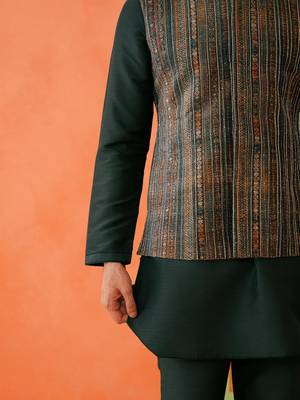 Multi printed velvet fabric jacket set 5