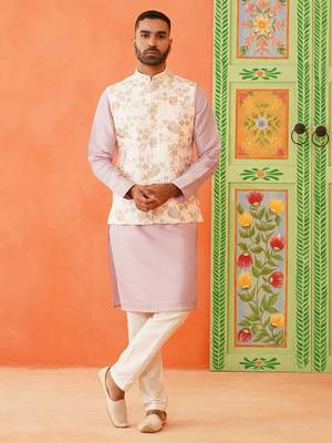 Multi colour resham work bundi kurta set 1
