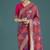 Pink colour banarasi satin silk zari weaving classic saree