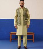 Multi color brocade banarasi jacket set