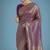 Dark purple color baanrasi satin silk saree for wedding functions
