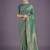 Teal color baanrasi satin silk saree for wedding functions