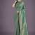 Teal color baanrasi satin silk saree for wedding functions