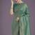 Teal color baanrasi satin silk saree for wedding functions
