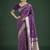 Purple colour banarasi satin silk zari weaving classic saree
