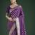 Purple colour banarasi satin silk zari weaving classic saree