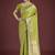 Lime green colour banarasi satin silk zari weaving classic saree